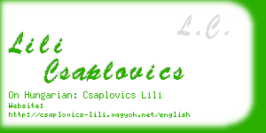 lili csaplovics business card